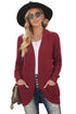 Pocket Knitted Solid Color Cardigan